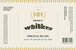 White Whiskey Label Label Template