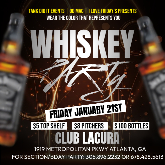 Whiskey Party Instagram Ad Template | PosterMyWall