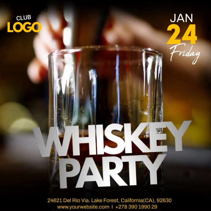 Whiskey Night Party Publicación de Instagram template