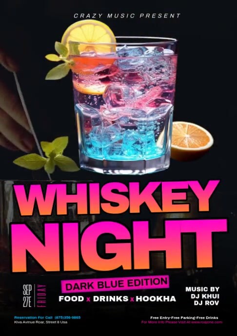 Whiskey Night Party A5 template
