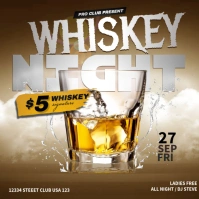 Whiskey Night Party Instagram Post template