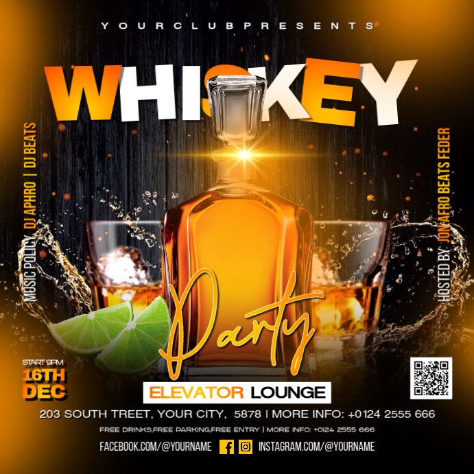WHISKEY NIGHT PARTY FLYER TEMPLATE | PosterMyWall