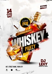 whiskey party A4 template