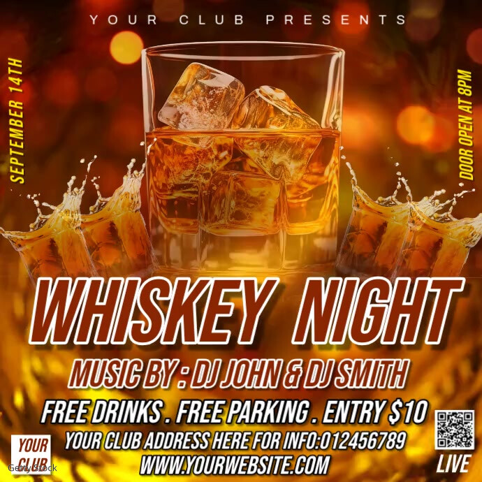 Whiskey Party Flyer Template | PosterMyWall
