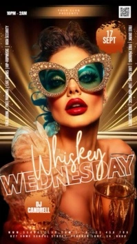 Whiskey Wednesdays club party event design template Instagram Story