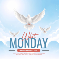 สีขาว Whit Monday Celebration Square Template