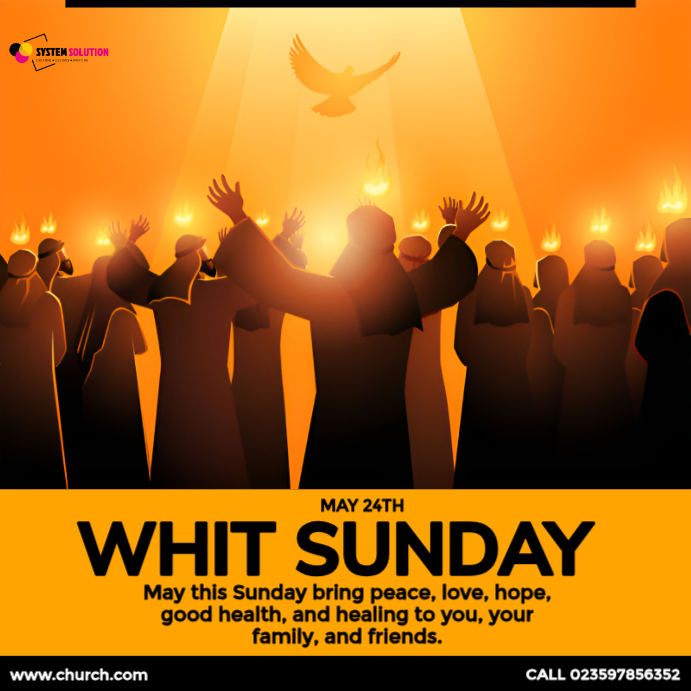 Whit Sunday Church Service Template | PosterMyWall
