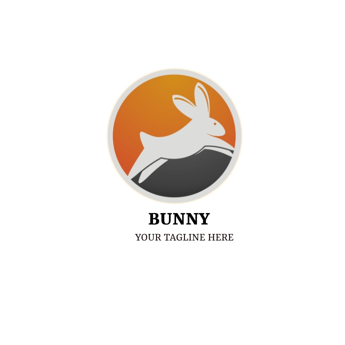 Orrange Rabbit Logo White, black and orange bunny rabbit logo Template | PosterMyWall