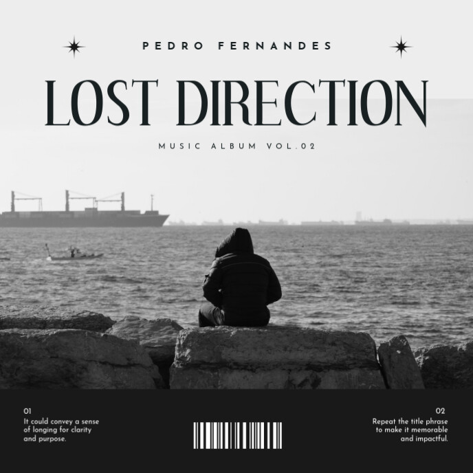 Lost Direction Design White & Black Lost Direction Album Cover Template | PosterMyWall