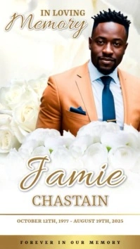 White & Gold Maximalist Funeral Instagram Story template