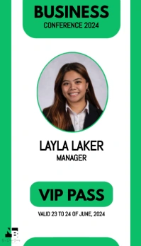 White & Green Professional Business Conferenc นามบัตร template