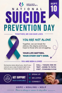 Белый Suicide Prevention Awareness Poster Template