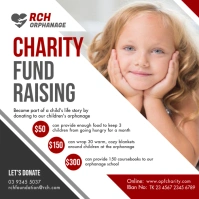 White & Red Kids Orphanage Fundraising Post template