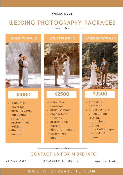 White & Gold Modern & Minimal Wedding Photogr A4 template
