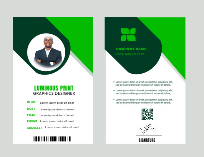Copy of White & Green Geometric Id Card Template Flyer (us Letter ...