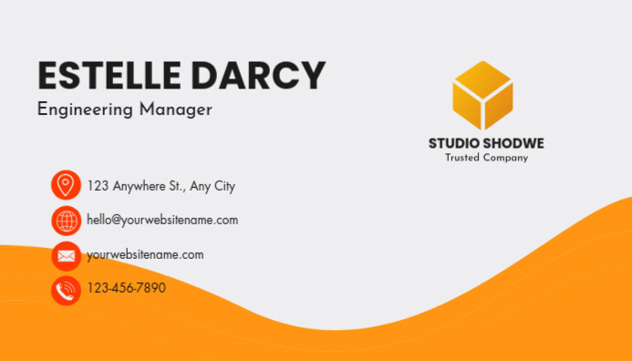 White & Orange Business Card template