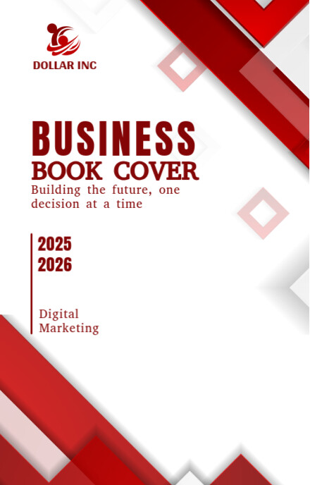 White & red Business Book Cover template