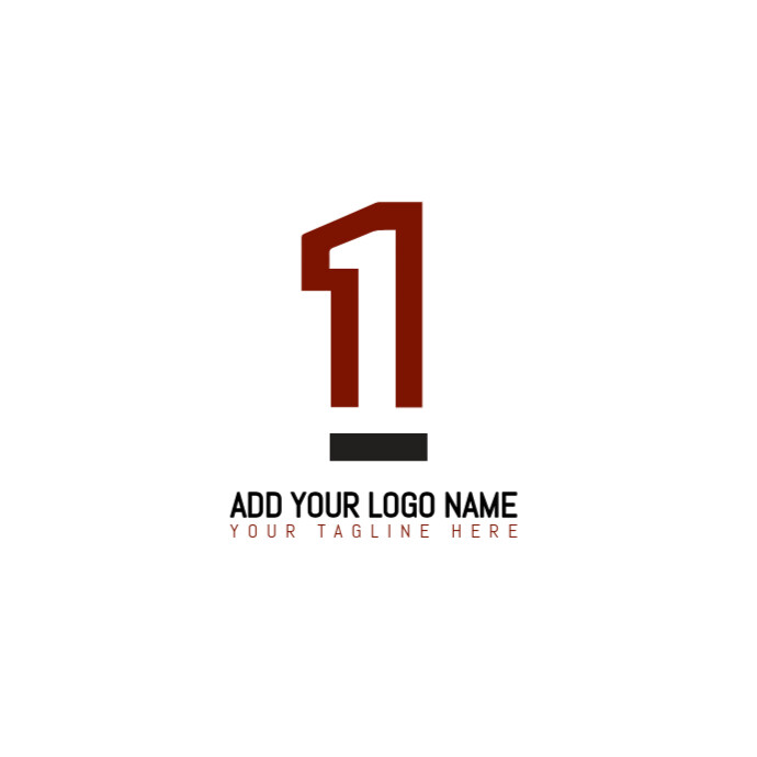White  1 Logo/number/numeric/counting/symbol/icon/vector/brand/business/identity/elegant Logo template