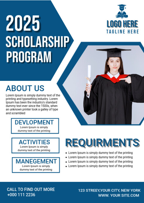 White  2025 Scholarship Programme Poster A6 template