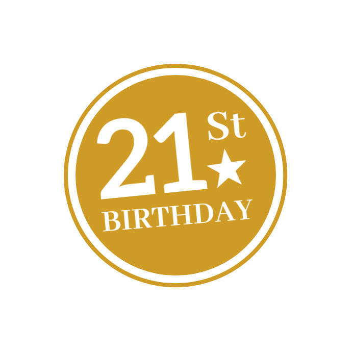 White 21st Birthday/elegant/emblem/event/gam Template | PosterMyWall