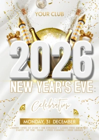 White 3d 2026 New Year A2 template