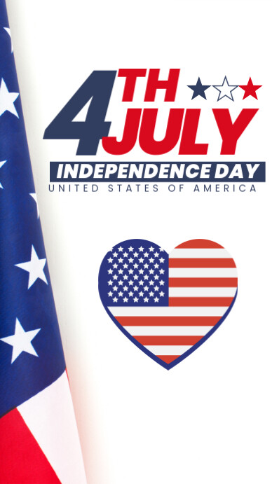 White 3d 4th Of July Instagram Story template