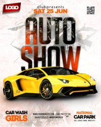 White 3d Auto Show Instagram Portrait template