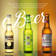 White 3d Beer Day Instagram Post template
