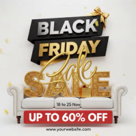 White 3d Black Friday Sal Instagram Post template