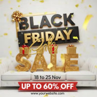 White 3d Black Friday Sale Instagram Post template