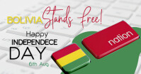 White 3d Bolivia Independence Day Facebook Shared Image template