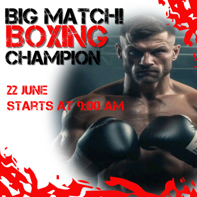 Copy of White 3d Boxing Champion Instagram Post | PosterMyWall