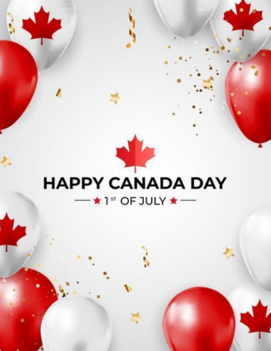 White 3d Canada Day Celebration Balloon  Flyer (us Letter) Iflaya (Incwadi ye-US) template
