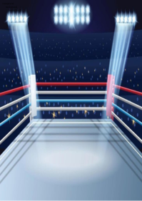 White 3d Championship Boxing Ring Spotlight A4 template