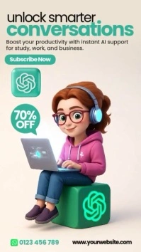 White 3d Chatgpt Subscription Selling Ad Template Instagram Story