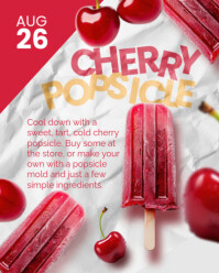 White 3d Cherry Popsicle Day Instagram Portrait template
