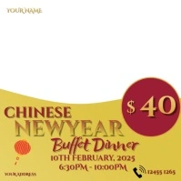 White 3d Chinese New Year  Post Instagram Instagram-Beitrag template