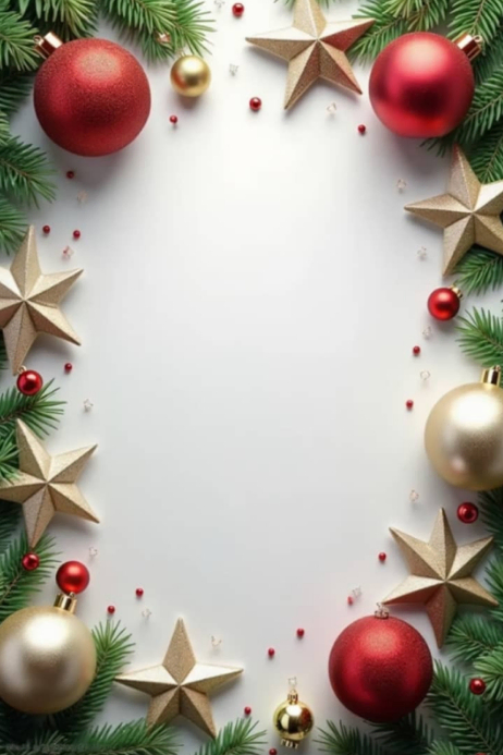 White 3d Christmas Floral Border Frame Poster Template | PosterMyWall