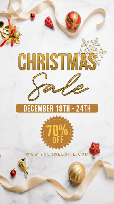Copy of White 3d Christmas Sale Instagram Story | PosterMyWall