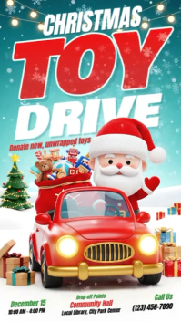 White 3d Christmas Toy Drive Instagram Story template