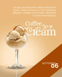 White 3d Coffe Ice Cream Instagram Portrait template