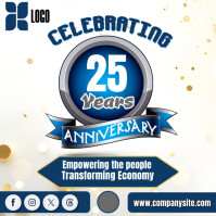 White 3d Company Anniversary  Instagram Post template