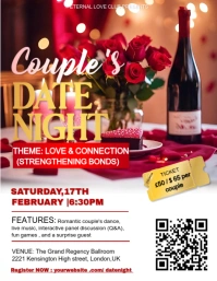 White 3d Couple's Date Night Flyer (us Letter) Iflaya (Incwadi ye-US) template