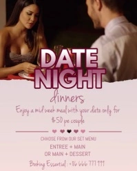 White 3d Date Night Dinners Instagram Portrait template