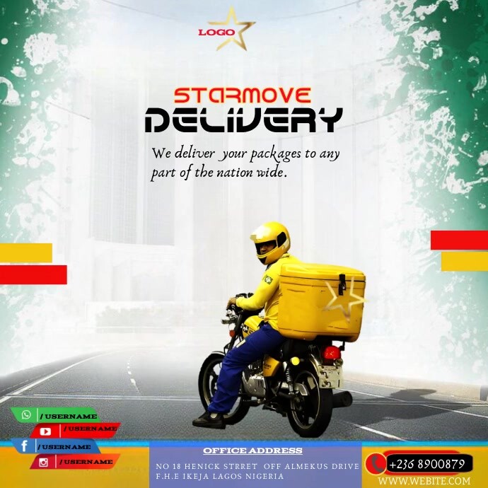 White 3d Delivery  Services Instagram Post template