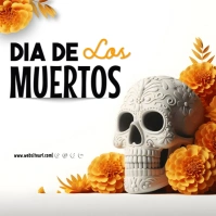 White 3d Dia De Los Muertos Instagram Post template