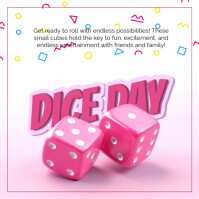 White Dice Day Instagram Post Template