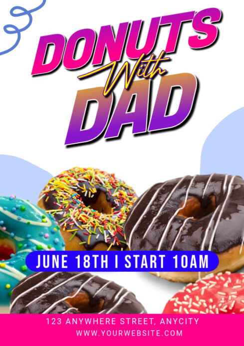 White 3d Donuts With Dad A2 template