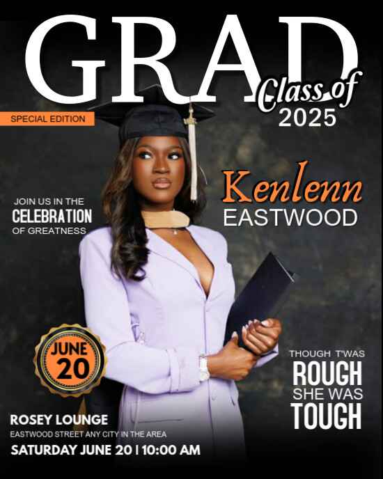 White 3d Editable Graduation Invitation Magazine Template  Instagram Portrait