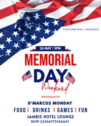 White 3d Editable Memorial Day Invitation Template Bbq Instagram Portrait